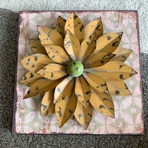 Metal flower wall art